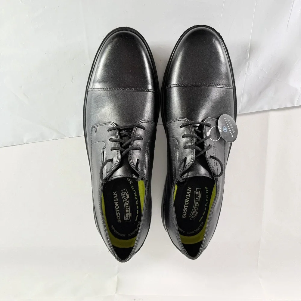 Bostonian‎ Luglite Cap Men's Size 10 M Black Leather Waterproof Dress Shoes New